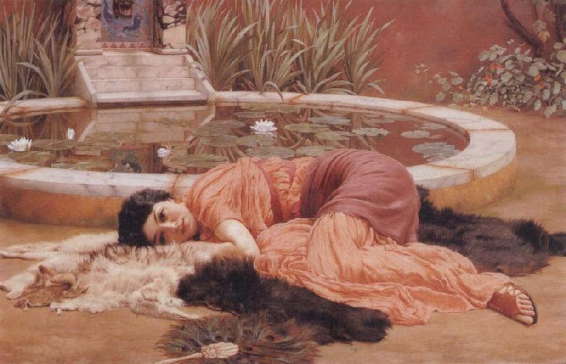 John William Godward Does He Love me oil painting picture